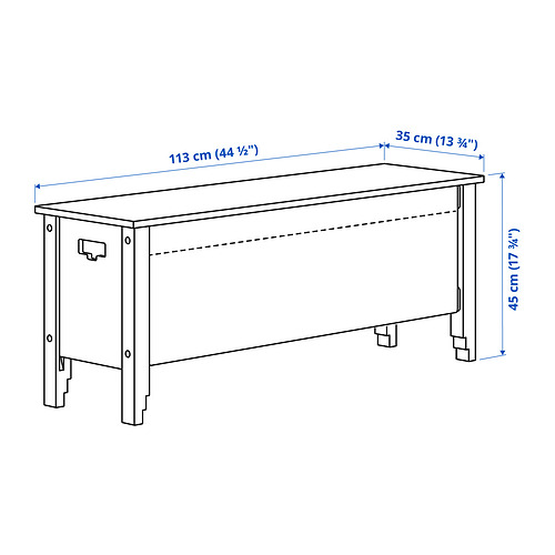 OMMJÄNGE, bench with storage. 6 of 6 open dialog