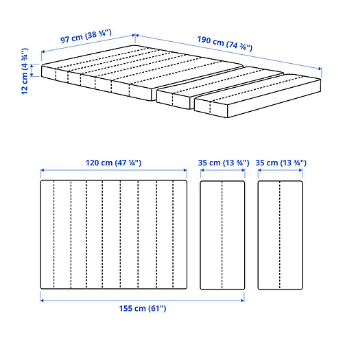 INNERLIG, spring mattress for extendable bed. 6 of 6 open dialog