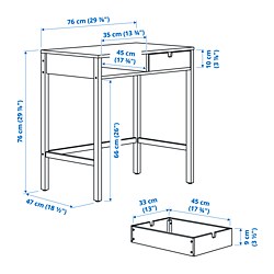 Measurement Illustration - NORDKISA dressing table