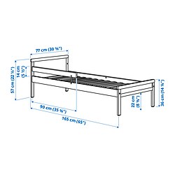 Measurement Illustration - SNIGLAR bed