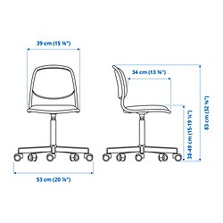 Measurement Illustration - ÖRFJÄLL child's desk chair