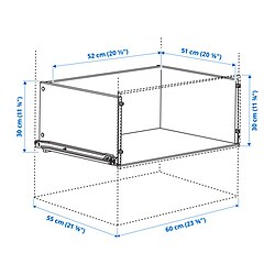 Measurement Illustration - KONSTRUERA drawer without front