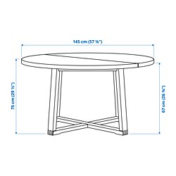 Ilustración de medidas - MÖRBYLÅNGA/GRÖNSTA mesa y 4 sillas