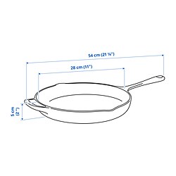 Measurement Illustration - VARDAGEN frying pan