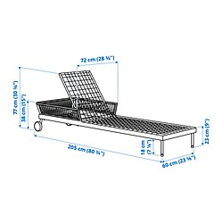 Measurement Illustration - SEGERÖN chaise