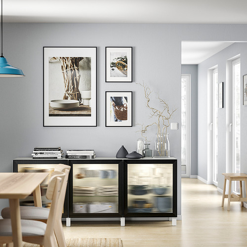 BESTÅ, display cabinet with doors 5 of 6 open dialog