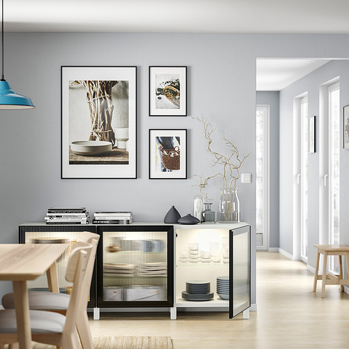 BESTÅ, display cabinet with doors 6 of 6 open dialog