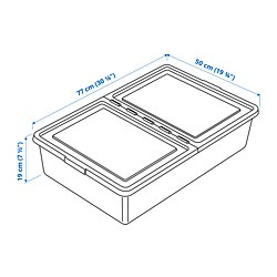Measurement Illustration - SOCKERBIT storage box with lid