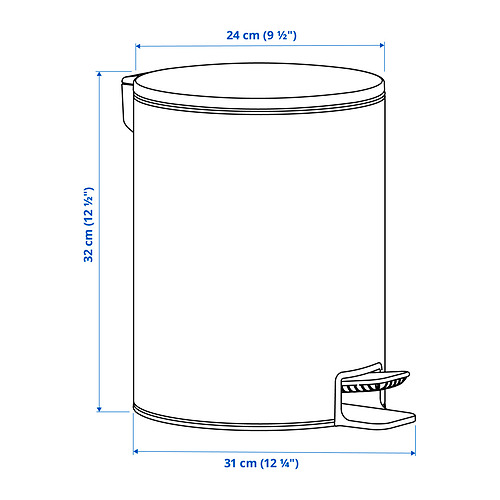 Ilustración con medidas del producto: TURRIDNING.