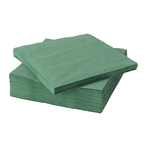 Servilletas de papel verde FANTASTISK, cuadradas, texturizadas.