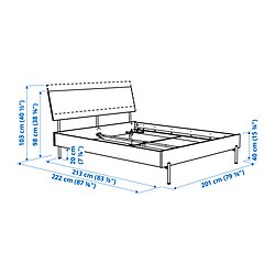 Ilustración de medidas - RÅDMANSÖ base de cama