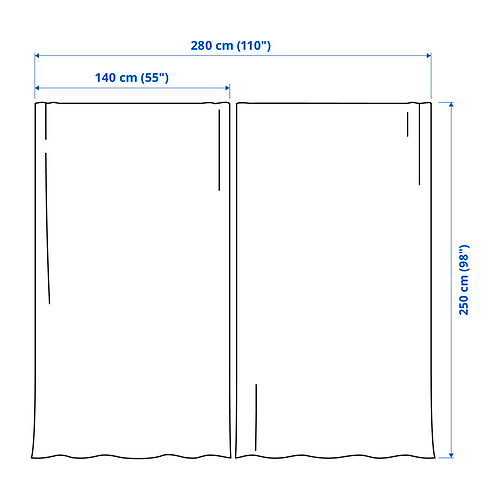LENDA, cortinas con tiras, 1 par. 10 de 10 open dialog