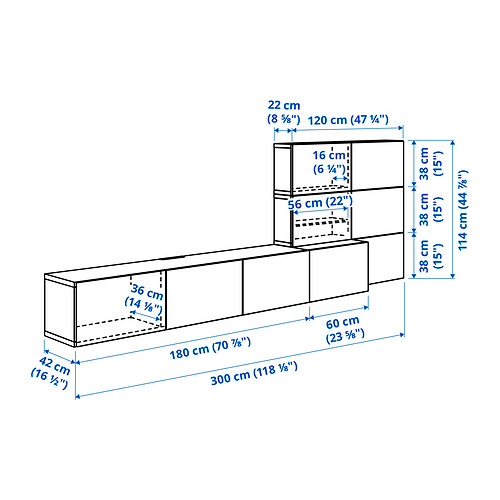 BESTÅ, combinación almacenaje audio/video. 2 de 2 open dialog