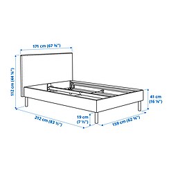 Ilustración de medidas - TÄRNKULLEN funda armazón de cama
