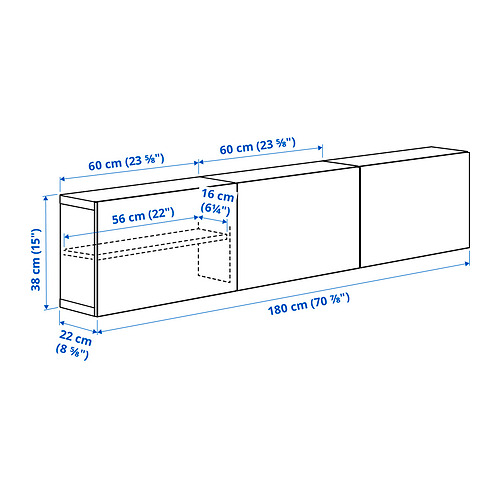 BESTÅ, wall-mounted cabinet combination. 3 of 3 open dialog