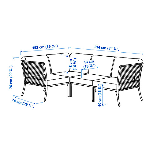 SEGERÖN, sectional, 3-seat corner 7 of 7 open dialog