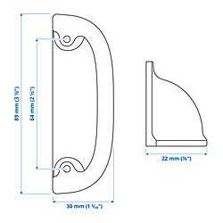 Measurement Illustration - ENERYDA cup cabinet pull