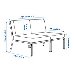 Measurement Illustration - SEGERÖN loveseat, outdoor