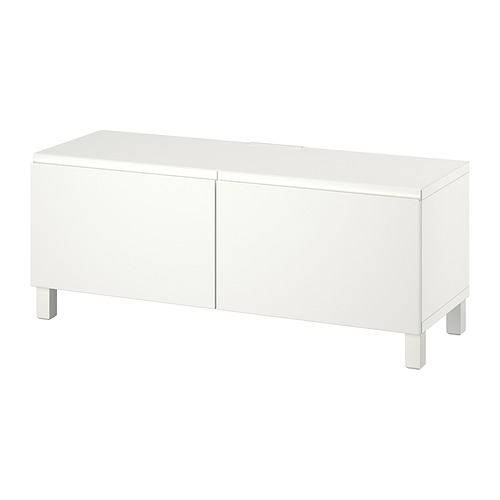 Banco de tv BESTÅ, 2 puertas, estantes ajustables, gestión de cables.