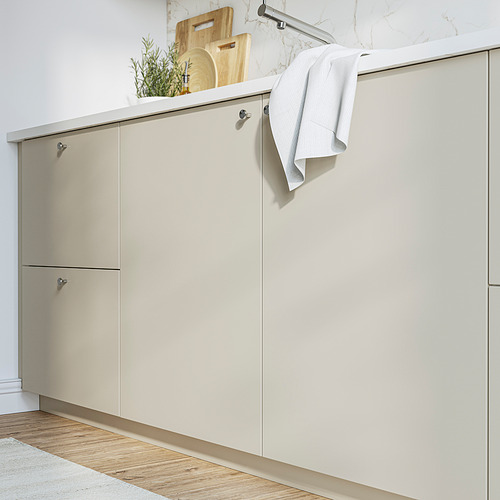 Modernos armarios de cocina con pomos de acero inoxidable BAGGANÄS; diseño elegante y minimalista; Pequeño en tamaño pero prominente.