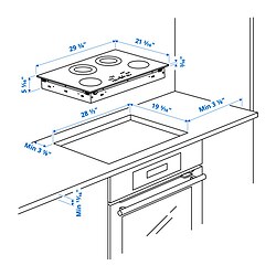 Ilustración de medidas - FROMMESTA estufa vitrocerámica