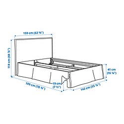 Ilustración de medidas - TÄRNKULLEN funda armazón de cama