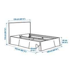 Ilustración de medidas - TÄRNKULLEN funda armazón de cama