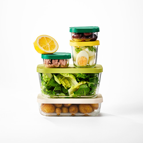 HAVSTOBIS, food container with lid, set of 5 4 of 7 open dialog
