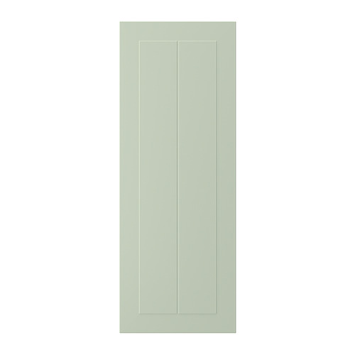 Puerta verde STENSUND. Diseño de panel rectangular ranurado. Fabricado en tablero de fibra y pintura de poliuretano.