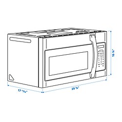 Ilustración de medidas - YGSBO microondas convección instal sup