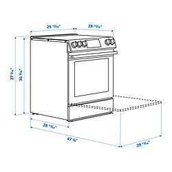 Ilustración de medidas - SNESSLINGE horno+estufa vitrocerámica