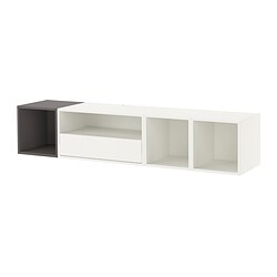 EKET, media storage combination, White / dark grey
