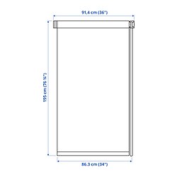 Measurement Illustration - FRIDANS blackout roller blind