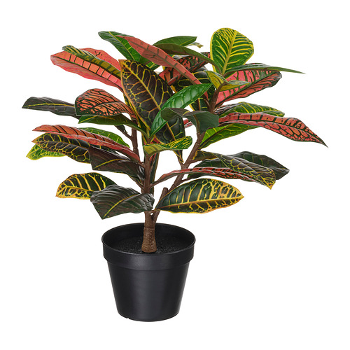 Planta artificial FEJKA, hojas multicolores, plástico reciclado.