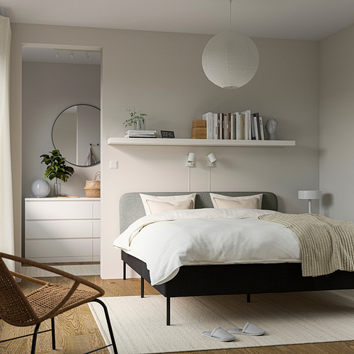 SLATTUM, upholstered bed frame. 2 of 7 open dialog