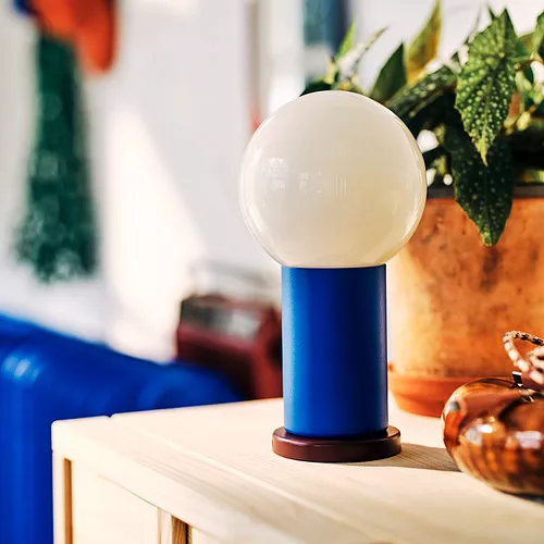 IKEA PS 2026 LED portable lamp, battery operated dimmable/blue