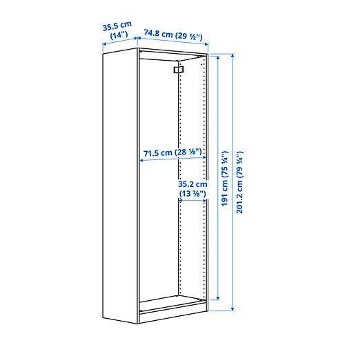PAX, wall-mounted storage frame 6 of 6 open dialog