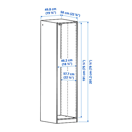 PAX, wall-mounted storage frame 6 of 6 open dialog