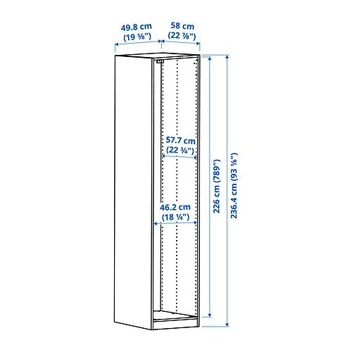 PAX, wall-mounted storage frame 6 of 6 open dialog