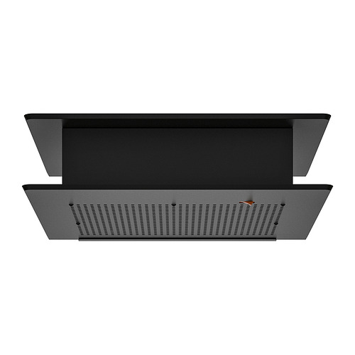 Campana de cocina VIGGBO negra, forma rectangular, sin conductos, con filtro de carbón.