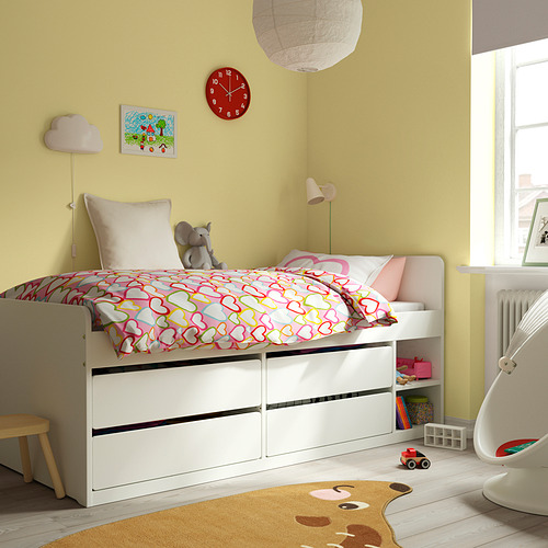 SLÄKT, bed frame w/storage+slatted bedbase 3 of 5 open dialog