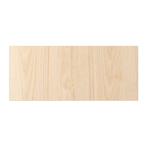 Un panel rectangular de madera de color ceniza claro de la serie FÄNRIK. Es una superficie de melamina para mayor durabilidad y fácil limpieza.