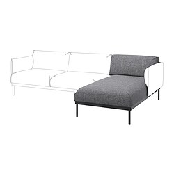 ÄPPLARYD, módulo chaise longue, Lejde gris / negro