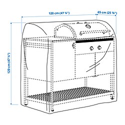 Ilustración de medidas - TOSTERÖ funda muebles exterior