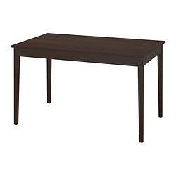 NÄSINGE, mesa extensible, Marrón oscuro tinte / chapa haya