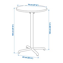 Measurement Illustration - STENSELE bar table