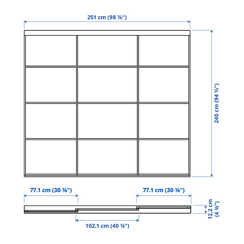 Ilustración con medidas del producto: SKYTTA.