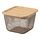 Select colour variation: square metal/light gray-brown bamboo