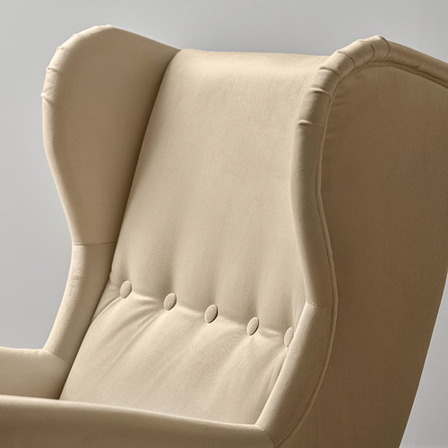 STRANDMON, wing chair with ottoman. 3 of 8 open dialog