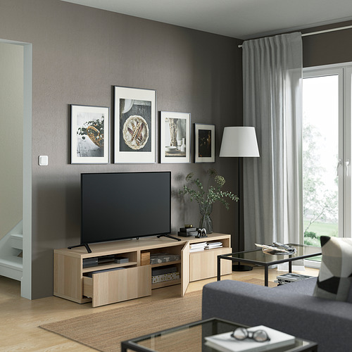 BESTÅ, TV unit with drawer runner, push-open. 2 of 9 open dialog